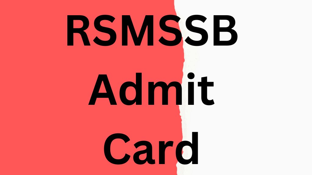 RSMSSB Admit Card