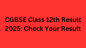CGBSE Class 12th Result 2025: Check Your Result